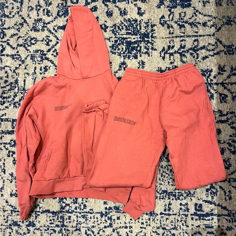 Pangaia Pink Tracksuit Sweatpants Sweatshirt Set